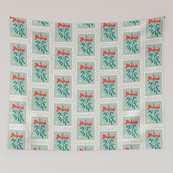 Item preview, Mistletoe - Christmas Retro Stamp designed and sold by miavaldez.
