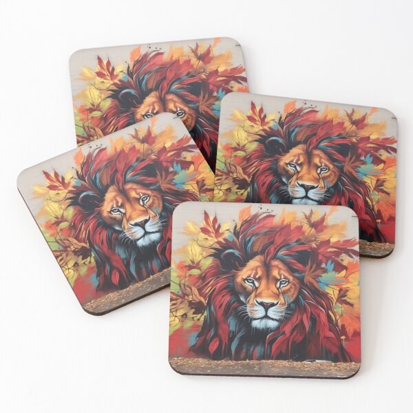Item preview, grafitti art fall leaves lion print designed and sold by dcrc.