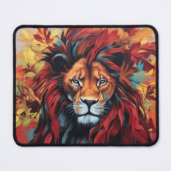 Item preview, grafitti art fall leaves lion print designed and sold by dcrc.