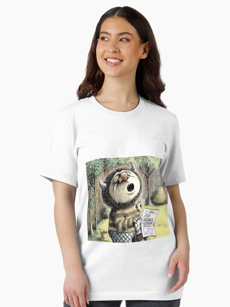 Women's T-Shirts [Out of Print] Maurice Sendak / IMAGINATION CELEBRATION Scoop Neck Tee (Midnight Navy) (Womens) Maurice Sendak