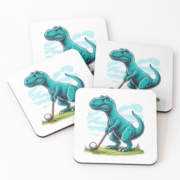 Item preview, Blue Dinosaur Playing Golf designed and sold by Coffee Lifestyle.