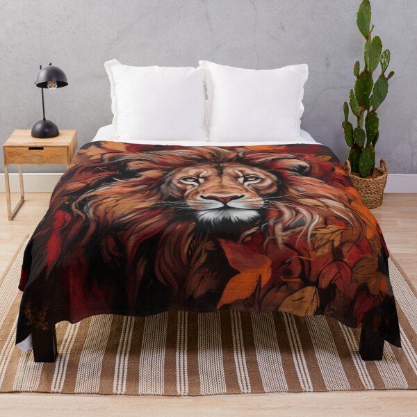 Item preview, grafitti art fall leaves lion print designed and sold by dcrc.