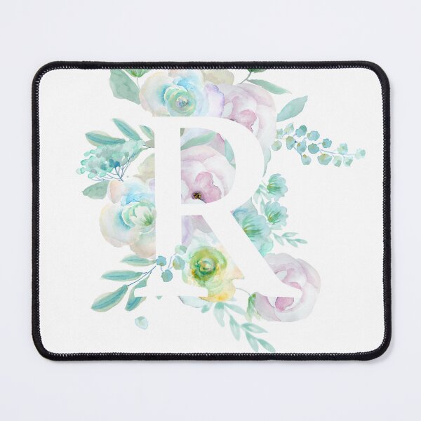 Item preview, Botanical alphabet R green and purple flowers hand painted  designed and sold by SelenePaintings .