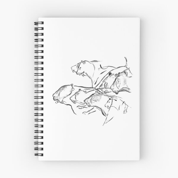 Item preview, Stone Age cave painting of a pride of lions from the Chauvet Cave Lines designed and sold by archbestos.