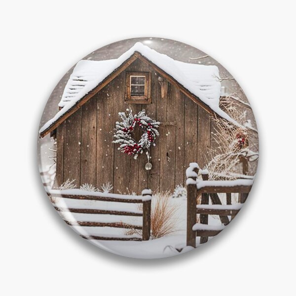 Item preview, Rustic log cabin in the snow designed and sold by Earth Nature Creations.