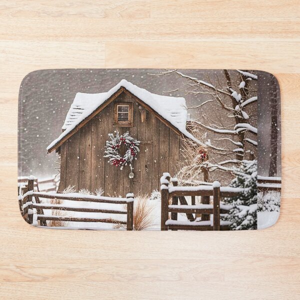 Item preview, Rustic log cabin in the snow designed and sold by Earth Nature Creations.