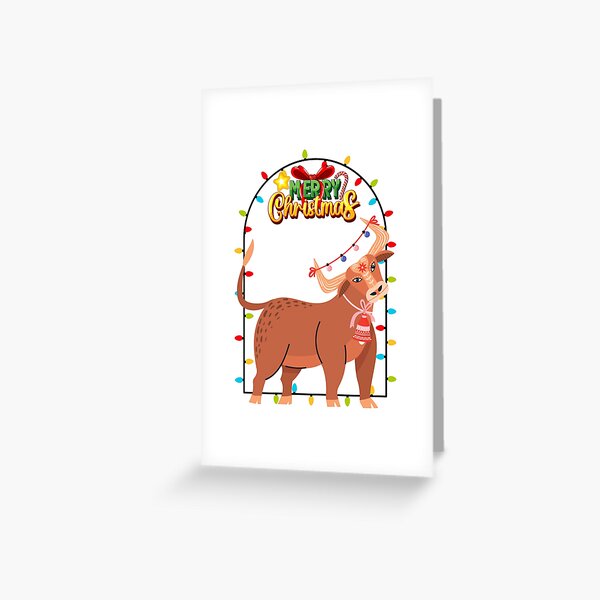 Item preview, A bull decorating and wishing merry christmas | Christmas Edition designed and sold by CircinusStore.