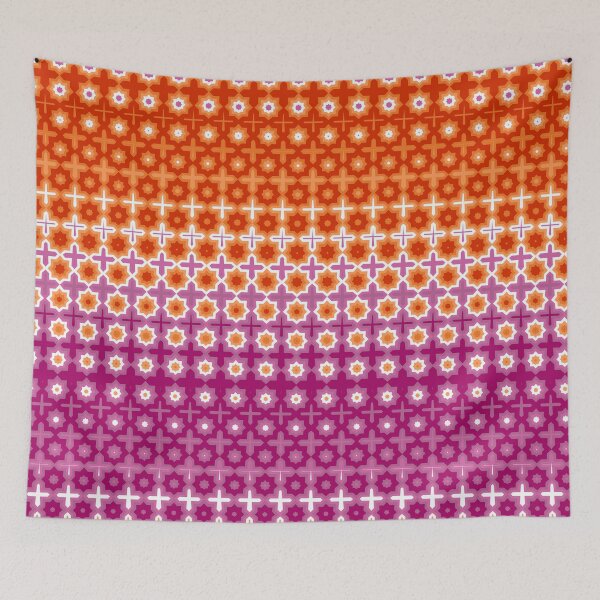 Item preview, Subtle Lesbian Flag Colors Geometric Morphed Pattern designed and sold by ontrendshirts.