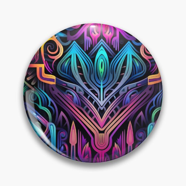Item preview, Fluorescent multicolor tribal network print designed and sold by dcrc.