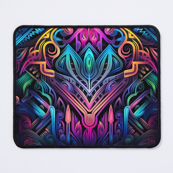 Item preview, Fluorescent multicolor tribal network print designed and sold by dcrc.