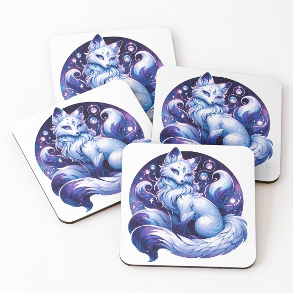 Item preview, Light Blue Kitsune Fox, Anime, Kawaii, Cute, Japanese Myth designed and sold by ShamanIwoArt.