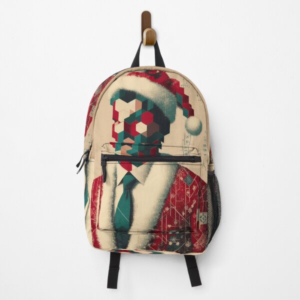 Item preview, geometric Santa Japanese Christmas poster designed and sold by IAPICTURE.