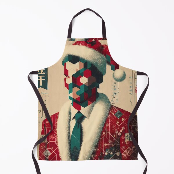 Item preview, geometric Santa Japanese Christmas poster designed and sold by IAPICTURE.