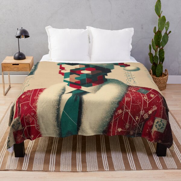 Item preview, geometric Santa Japanese Christmas poster designed and sold by IAPICTURE.