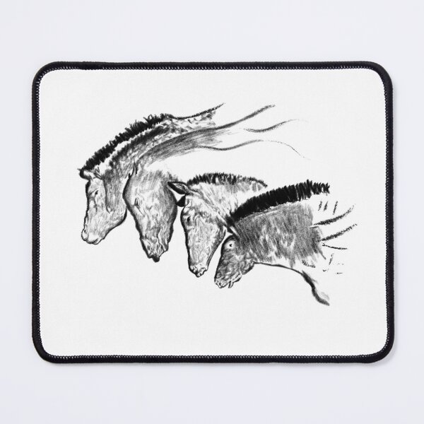 Item preview, Stone Age cave painting of four horses from the Chauvet Cave Lines designed and sold by archbestos.