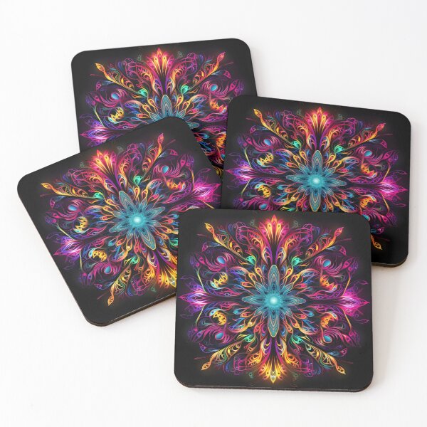 Item preview, Fluorescent multicolor tribal network print designed and sold by dcrc.
