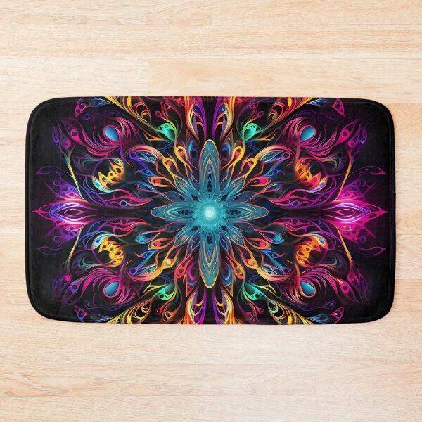 Item preview, Fluorescent multicolor tribal network print designed and sold by dcrc.