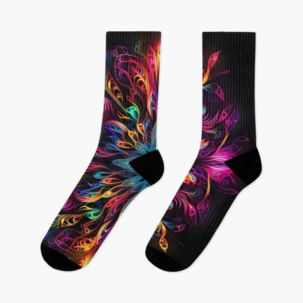 Item preview, Fluorescent multicolor tribal network print designed and sold by dcrc.