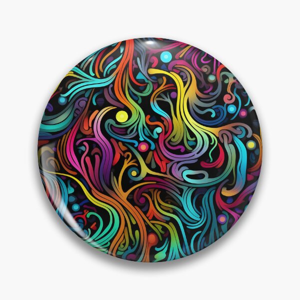 Item preview, fluorescent multicolor tribal network prin designed and sold by dcrc.