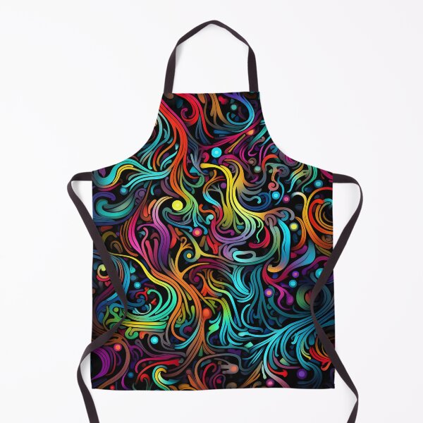 Item preview, fluorescent multicolor tribal network prin designed and sold by dcrc.