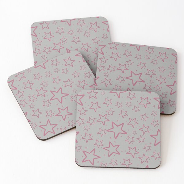 Item preview, Cute Pink and Grey Stars Pattern designed and sold by ottrain.