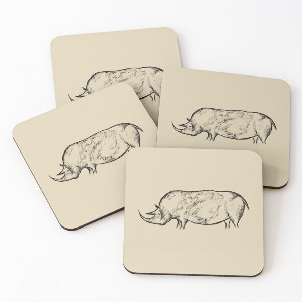 Item preview, Stone Age cave painting of a rhinoceros from the Chauvet Lines cave designed and sold by archbestos.
