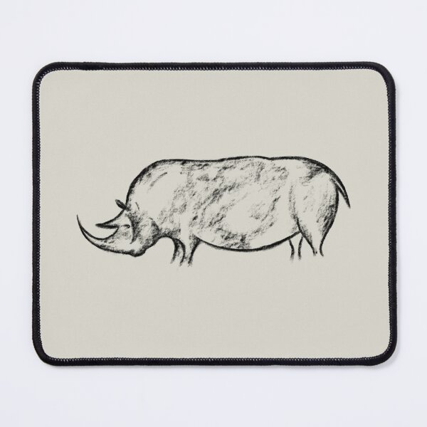 Item preview, Stone Age cave painting of a rhinoceros from the Chauvet Lines cave designed and sold by archbestos.