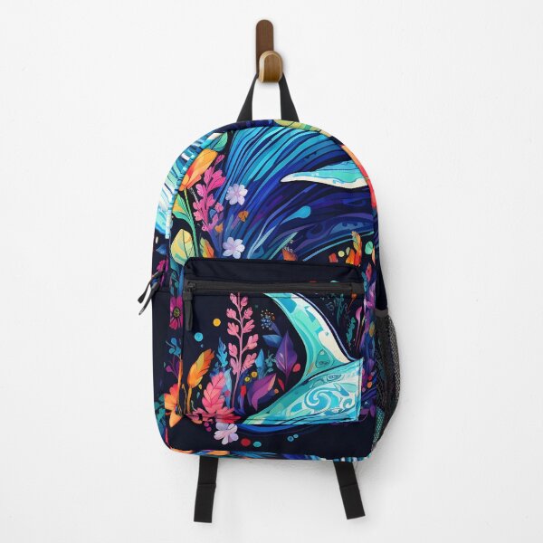 Item preview, Colorful humpback whale floral print designed and sold by dcrc.