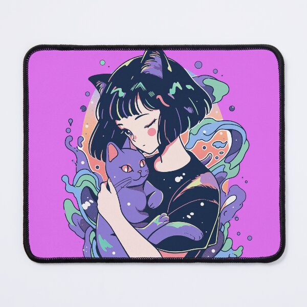 Item preview, ‘80 anime style cat eared girl and a cat designed and sold by Shinzomaru.
