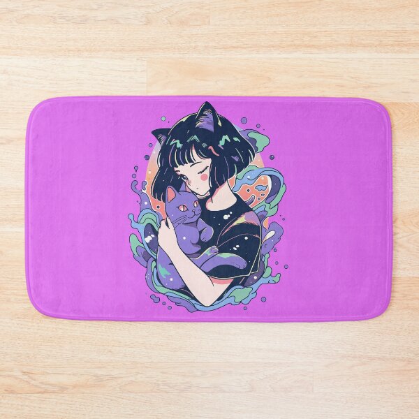 Item preview, ‘80 anime style cat eared girl and a cat designed and sold by Shinzomaru.