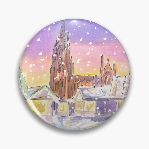 Item preview, Cologne Germany Winter Scene with Cathedral and XMAS Market designed and sold by artshop77.