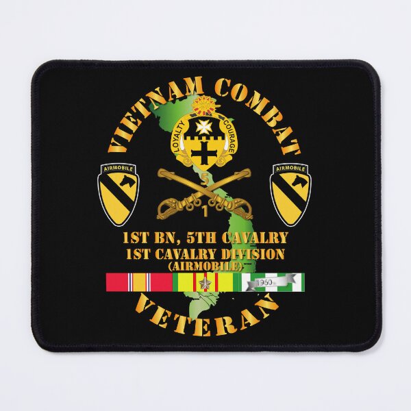 Item preview, Army - Vietnam Combat Cavalry Veteran w 1st Bn 5th Cav DUI - 1st Cav Div designed and sold by Military Insignia Products.