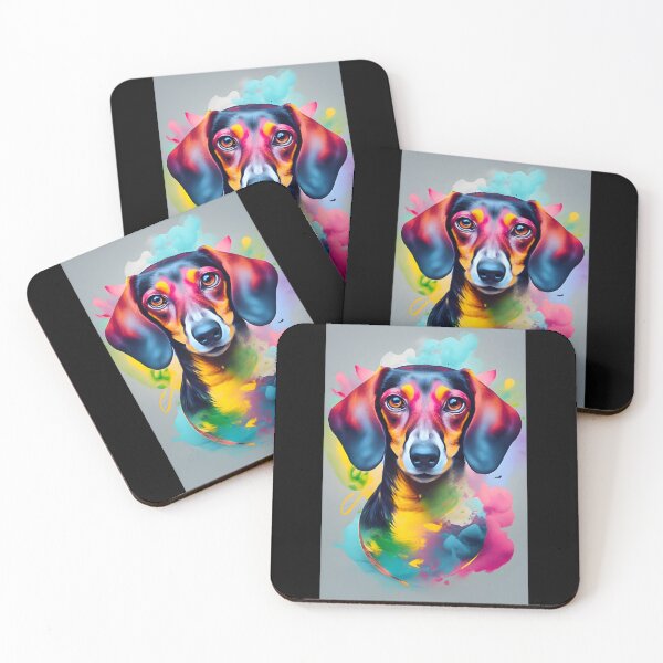Item preview, Colorful Dach 4/4 designed and sold by DachshundsOnRB.