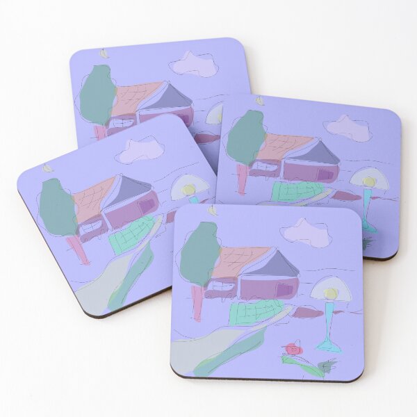 Item preview, Cartoon House at Night with Blue and Purple Lights designed and sold by masabo.