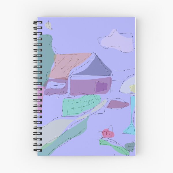 Item preview, Cartoon House at Night with Blue and Purple Lights designed and sold by masabo.