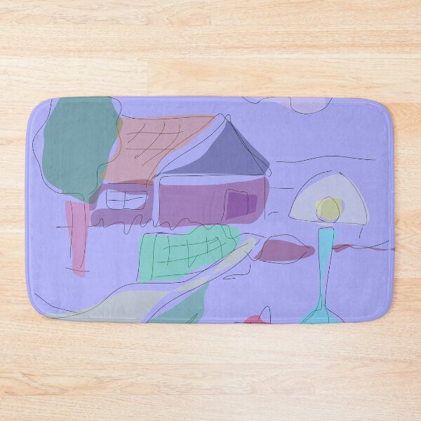 Item preview, Cartoon House at Night with Blue and Purple Lights designed and sold by masabo.
