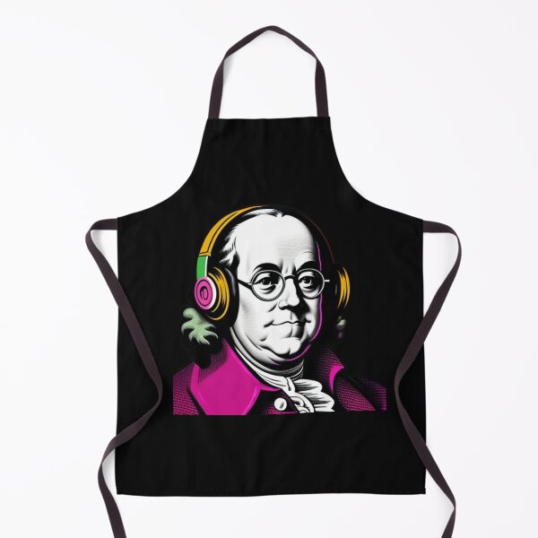 Item preview, Pop Art Pink Benjamin Franklin with Retro Headphones designed and sold by musicgeniusart.