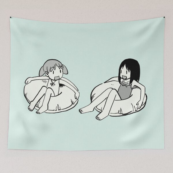 Item preview, I draw happy chiyo chan and osaka on swimming floats / cute azumanga daioh manga meme designed and sold by RansRoom.
