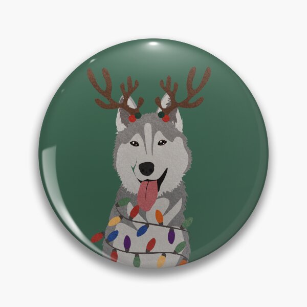 Item preview, Christmas Husky with Reindeer Antlers  designed and sold by reddogbuckeye.