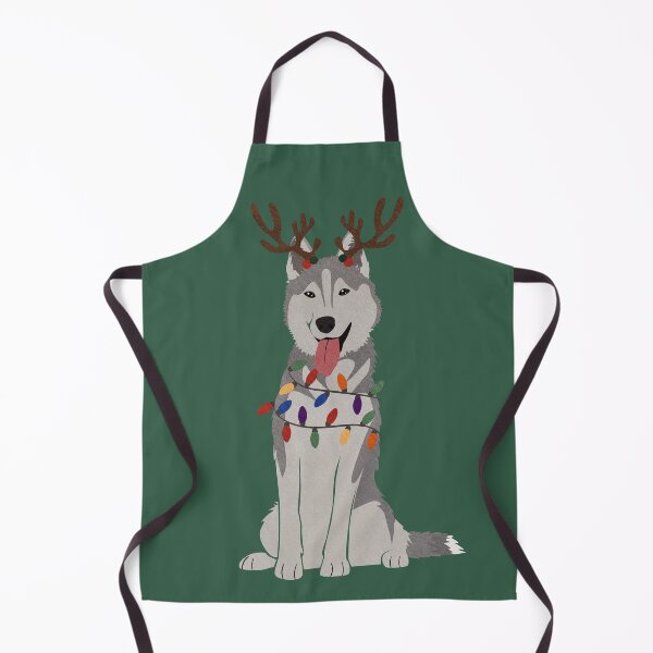 Item preview, Christmas Husky with Reindeer Antlers designed and sold by reddogbuckeye.