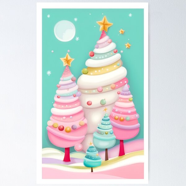 Item preview, Christmas Postcard Strawberry and Gold Trees designed and sold by PreetyYO.