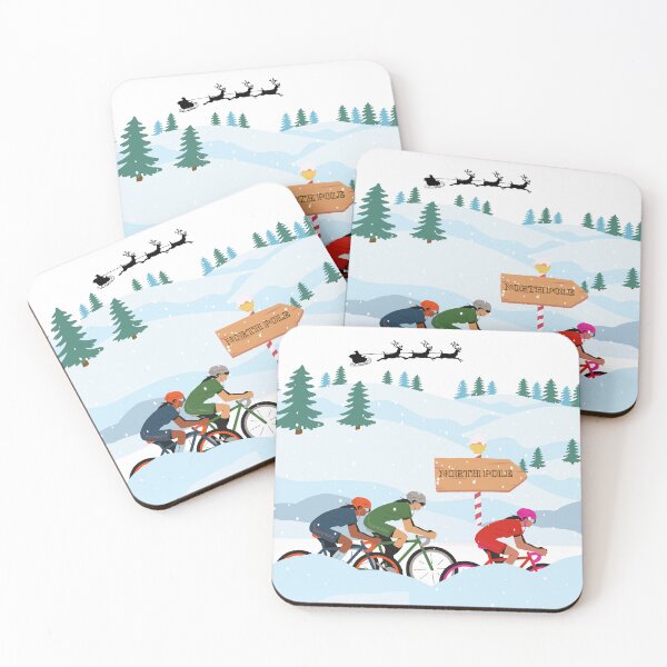 Item preview, Racing to the North Pole - Cycling Xmas designed and sold by ReelRide Creations.