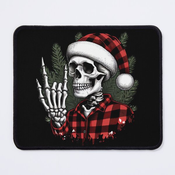 Item preview, Christmas Skeleton in Plaid Shirt designed and sold by CreepyCornerArt.