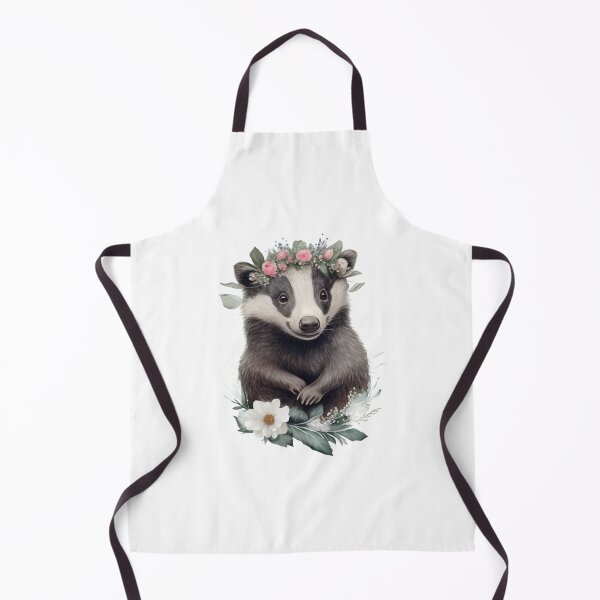 Item preview, Cute badger watercolor portrait designed and sold by Naturartprints.