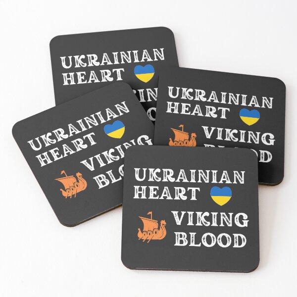 Item preview,  Ukrainian Heart Viking Blood. White text. Gift ideas for historical enthusiasts. designed and sold by LindaLG.