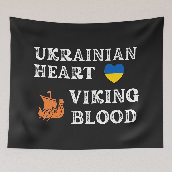 Item preview,  Ukrainian Heart Viking Blood. White text. Gift ideas for historical enthusiasts. designed and sold by LindaLG.