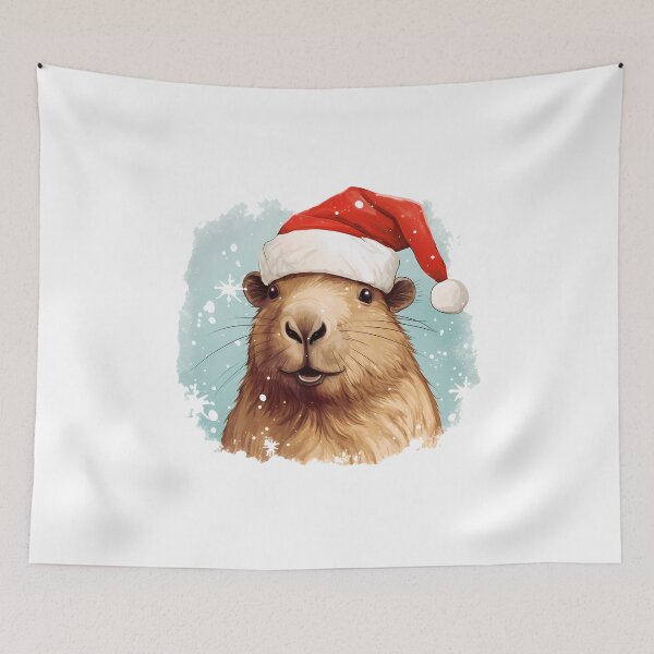 Item preview, Christmas Capybara  designed and sold by ColorFlowArt.