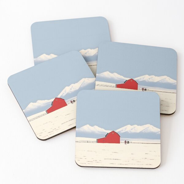 Item preview, Solitude in Snow: Red Barn Canvas designed and sold by Studio Axis.