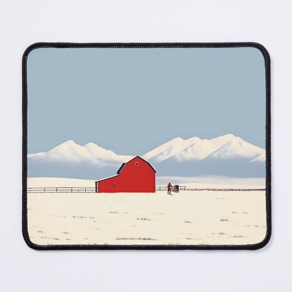 Item preview, Solitude in Snow: Red Barn Canvas designed and sold by Studio Axis.