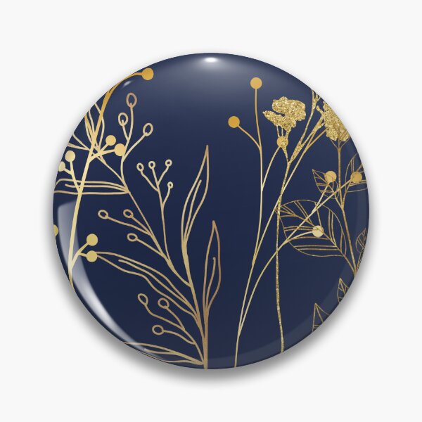 Artikelvorschau, Marineblaue, feine, goldartige Art-Déco-Trockenblumen entworfen und verkauft von ArDecoS.